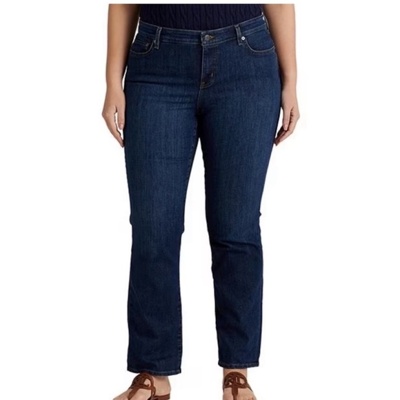 Black Label Lauren Ralph Lauren Women's Straight Leg DarkWash Zipper Fly 20W×30 - Picture 4 of 15